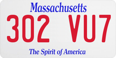 MA license plate 302VU7