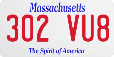 MA license plate 302VU8