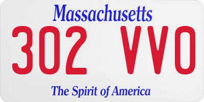 MA license plate 302VV0