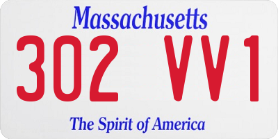 MA license plate 302VV1