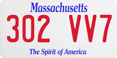 MA license plate 302VV7