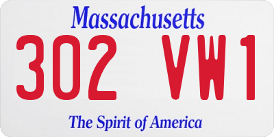 MA license plate 302VW1