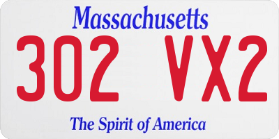 MA license plate 302VX2