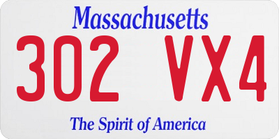 MA license plate 302VX4