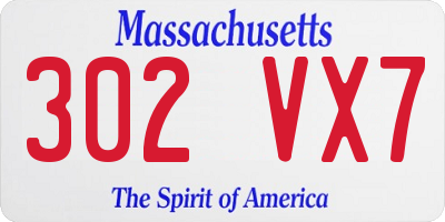 MA license plate 302VX7