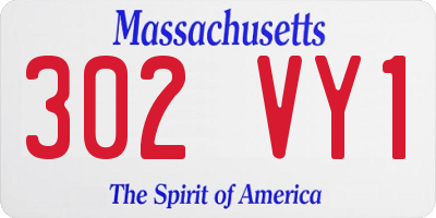 MA license plate 302VY1