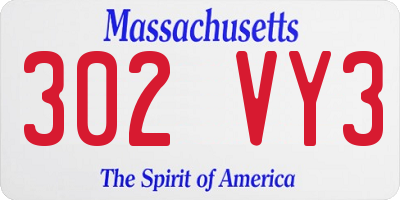 MA license plate 302VY3