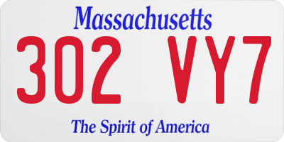 MA license plate 302VY7