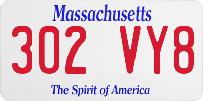 MA license plate 302VY8
