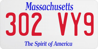 MA license plate 302VY9