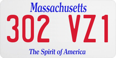 MA license plate 302VZ1