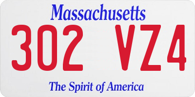 MA license plate 302VZ4