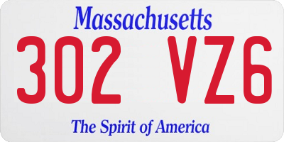 MA license plate 302VZ6