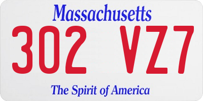 MA license plate 302VZ7