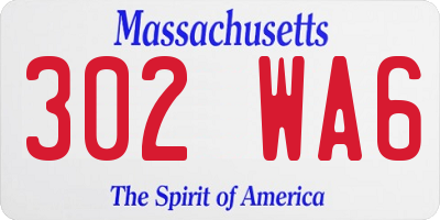 MA license plate 302WA6