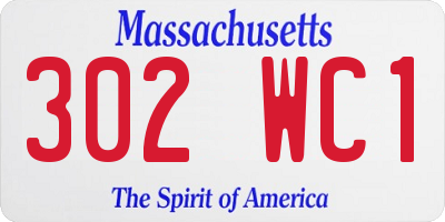 MA license plate 302WC1