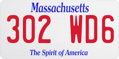 MA license plate 302WD6
