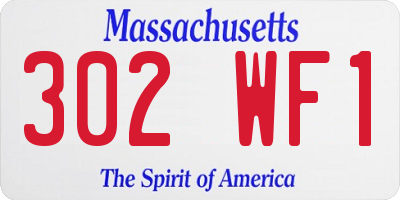 MA license plate 302WF1