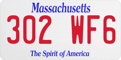 MA license plate 302WF6