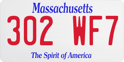 MA license plate 302WF7