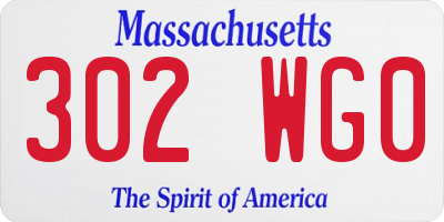 MA license plate 302WG0