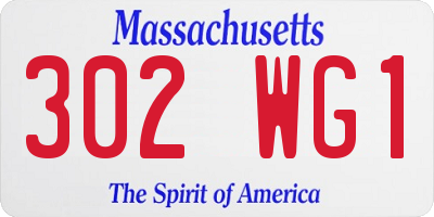 MA license plate 302WG1