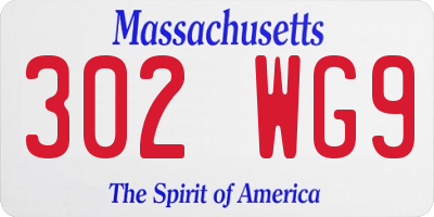 MA license plate 302WG9