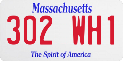 MA license plate 302WH1