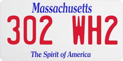 MA license plate 302WH2