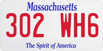 MA license plate 302WH6