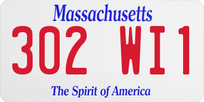MA license plate 302WI1