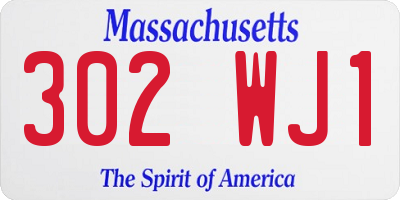 MA license plate 302WJ1