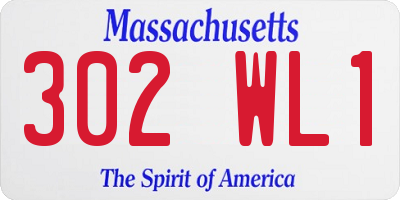 MA license plate 302WL1