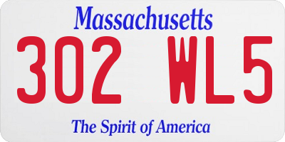 MA license plate 302WL5