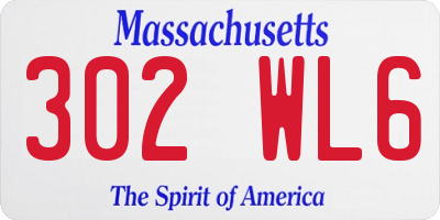 MA license plate 302WL6