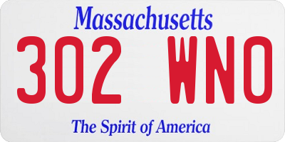 MA license plate 302WN0
