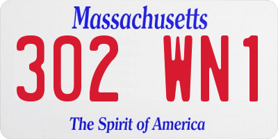 MA license plate 302WN1