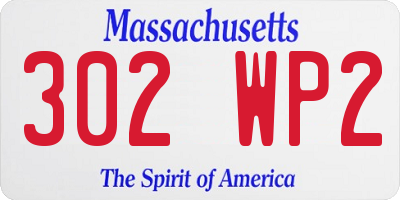 MA license plate 302WP2