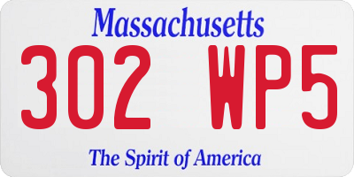 MA license plate 302WP5