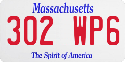 MA license plate 302WP6