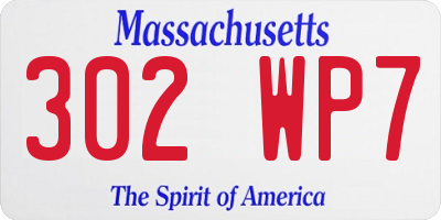 MA license plate 302WP7