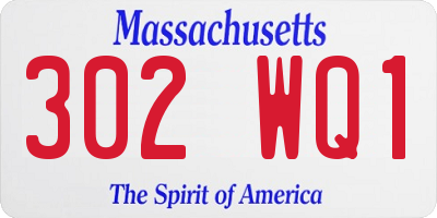 MA license plate 302WQ1