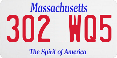 MA license plate 302WQ5