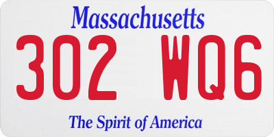 MA license plate 302WQ6
