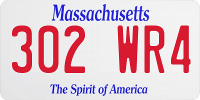 MA license plate 302WR4