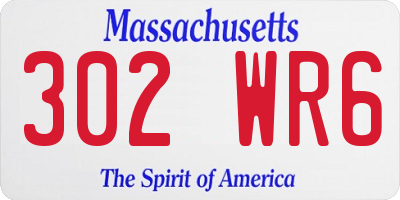 MA license plate 302WR6