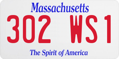 MA license plate 302WS1