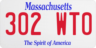 MA license plate 302WT0