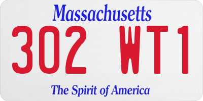MA license plate 302WT1