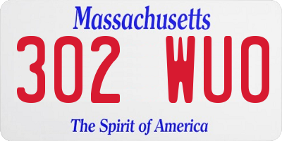 MA license plate 302WU0